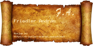 Friedler András névjegykártya